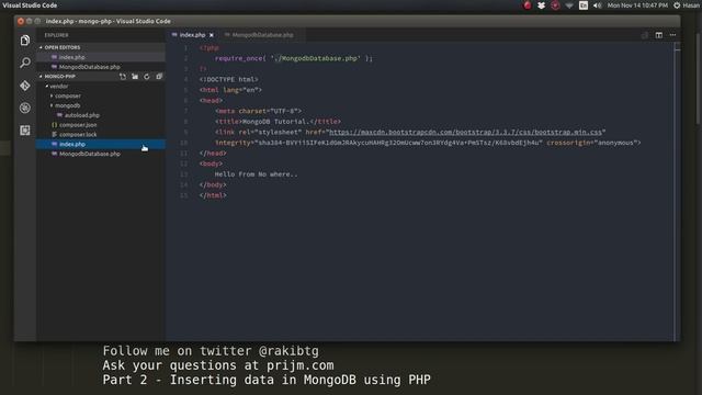 Insert data in MongoDB using PHP - Part 2 смотреть онлайн