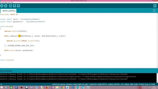 ESP32: Using lambdas as WiFi event handling functions смотреть онлайн