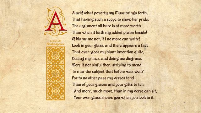 Shakespeare Sonnet 103 - Alack! what poverty my Muse brings forth смотреть онлайн