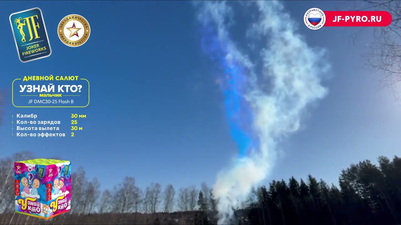 Дневная батарея салютов на гендер-пати Узнай кто? Мальчик JFDMC30_25_Flash_B 25 залпов 1,2 дюйма смотреть онлайн