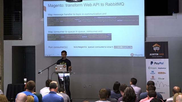 Mage Titans USA 2016 - Eugene Tulika - Integrations with Magento, end to end story: RabbitMQ, APIs смотреть онлайн