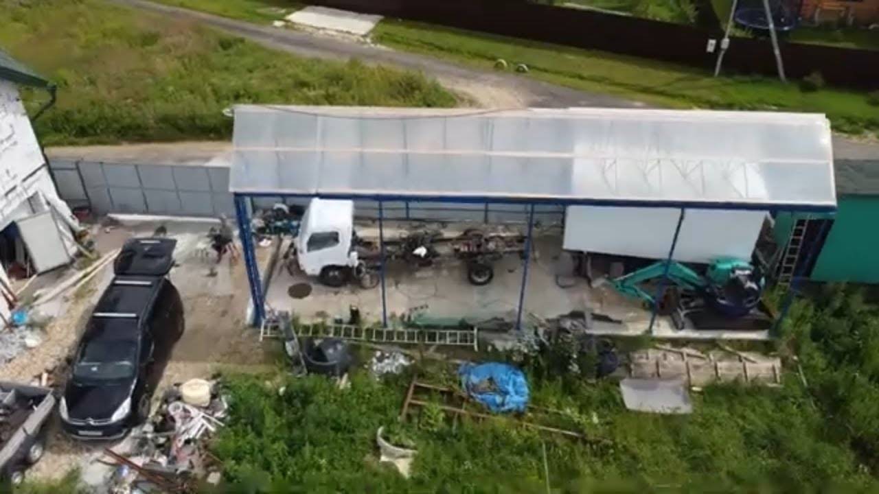 Строю идеальный навес для авто из сотового поликарбоната, увлекательный процесс и крутые результаты смотреть онлайн