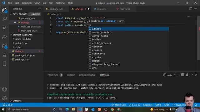 Node Express and SASS/SCSS Setup смотреть онлайн
