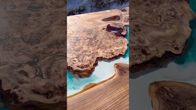 Стол-река из массива карагача и эпоксидки смотреть онлайн