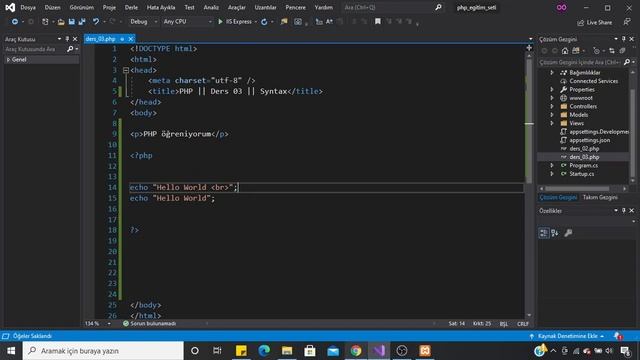PHP Dersleri -03- PHP Syntax смотреть онлайн