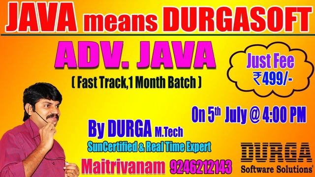 ADV.JAVA (Fast Track, 1 Month Batch) (Offline) by Mr. Durga On 5th July @4:00PM смотреть онлайн