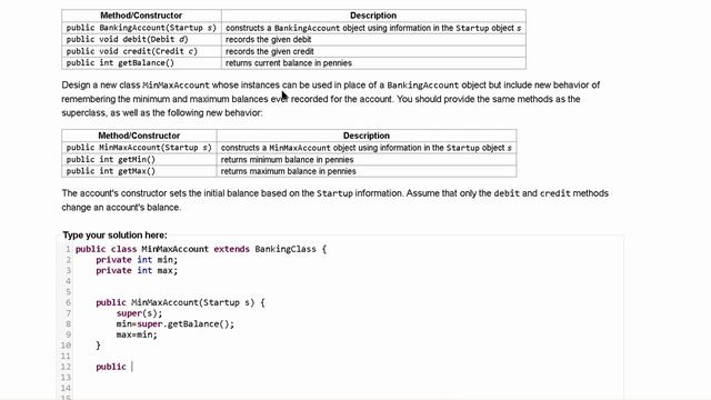 Java Practice It | Exercise 9.9 MinMaxAccount | classes, implementing, inheritance, instance method смотреть онлайн
