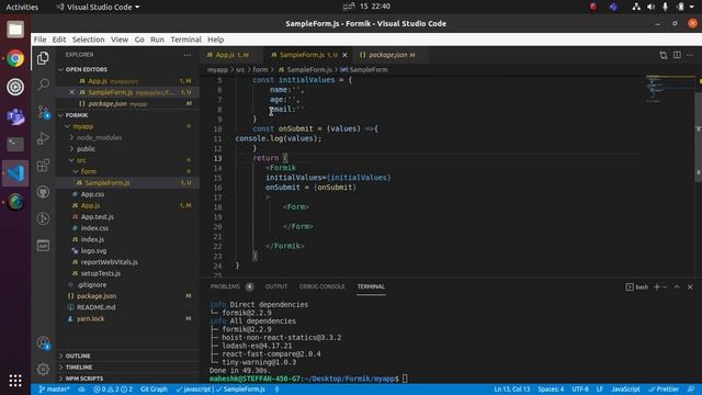 simple form using Formik смотреть онлайн