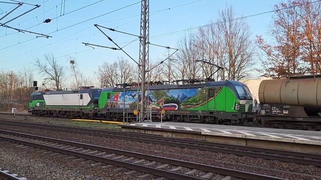 Zugverkehr am Bahnhof Ludwigsfelde: Mit MEG-EuroDual-Doppeltraktion und SETG-Vectron смотреть онлайн