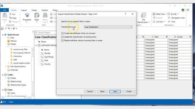Import Excel classification sheet of attributes into NVivo смотреть онлайн