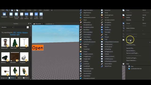 ROBLOX Studio Scripting Tutorial : How To Make A Open/Close Button GUI!!! смотреть онлайн