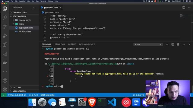 Python's Poetry Package Manager and integration with Source Composition Analysis tool - Snyk смотреть онлайн