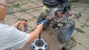 Дисковая коса с редуктором от бензопилы Урал