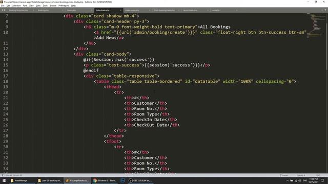 Laravel Full Course - Hotel Management System | Create booking history page in admin #29 смотреть онлайн