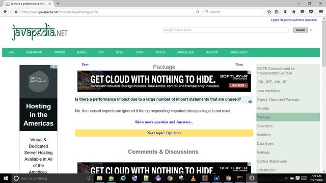 Is there a performance impact due number of unused import statements?
| javapedia.net смотреть онлайн