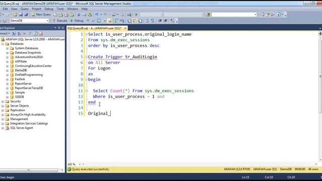Logon Triggers in SQL Server in arabic смотреть онлайн