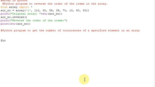 reversing and counting of Array in python смотреть онлайн