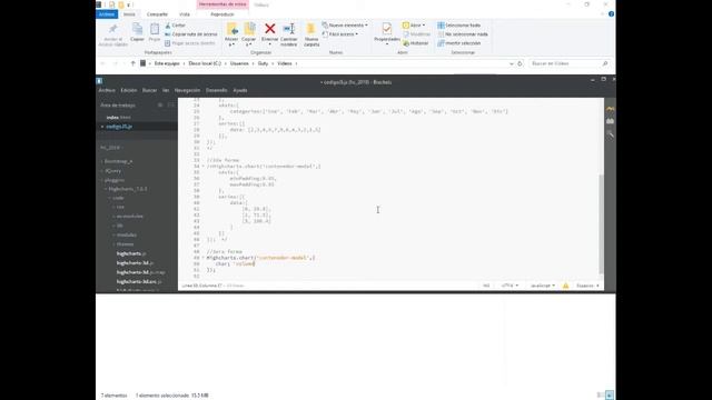 3/8 - HighCharts ¡Desde cero! - 2da y 3era forma de representar series. смотреть онлайн