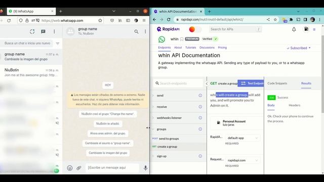 API: send a message to a whatsapp group. смотреть онлайн
