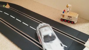 LEGO train crash with CARRERA racing cars