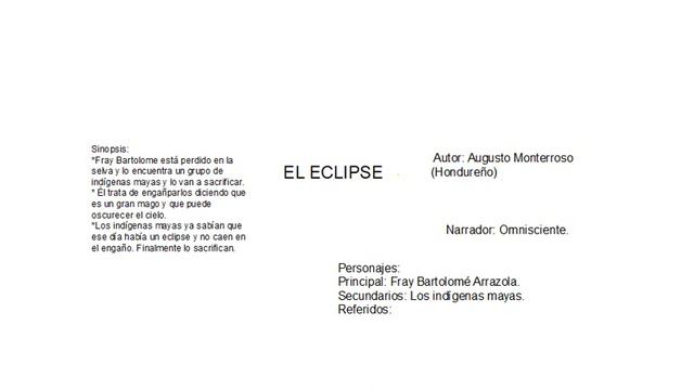 Análisis del cuento El eclipse del autor Augusto Monterroso. смотреть онлайн