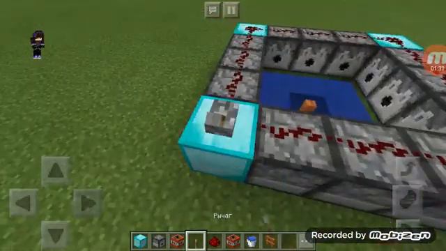 Minecraft PE (1.2.10.2) как сделать пушку, которая выбрасывает человека!!! смотреть онлайн