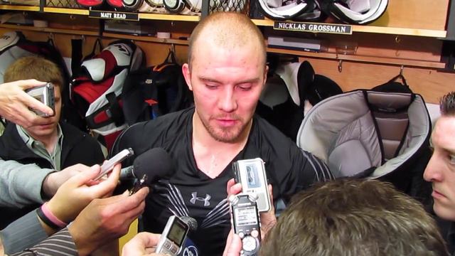Flyers Nicklas Grossman after his debut смотреть онлайн