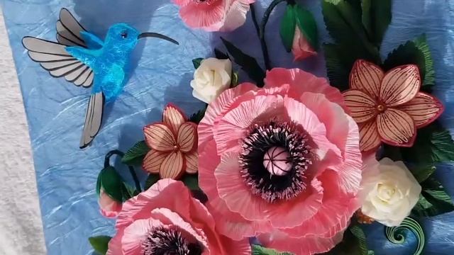 Квиллинг картина Розовые маки. Quilling смотреть онлайн