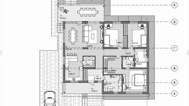 Проект одноэтажного дома 175м2 в современном стиле