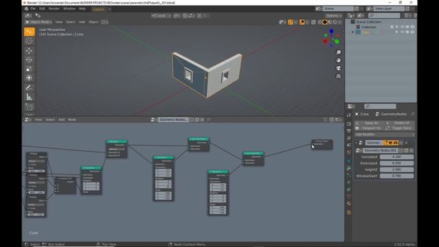 Blender Tutorial Geometry Nodes, simple wall part 2 смотреть онлайн