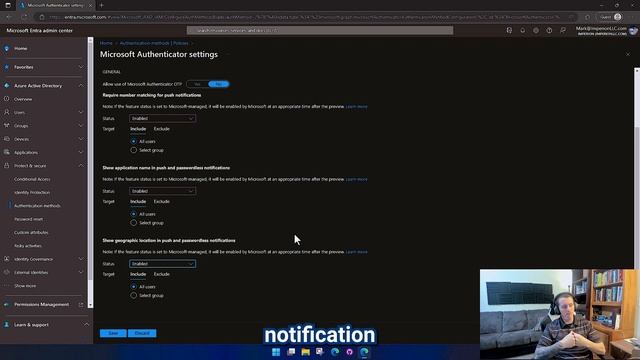 Azure AD - Configure Microsoft Authenticator Advanced Settings смотреть онлайн