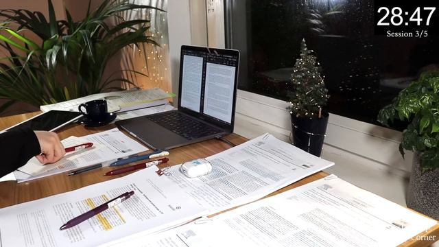 5 HOUR STUDY WITH ME | Revision Week, Background Noise, Rain Sound, 10-min Break, No Music