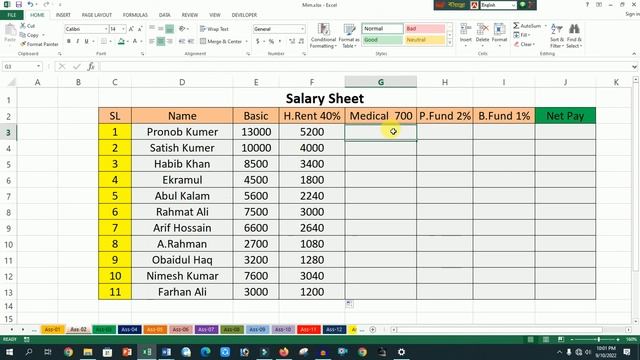 MS Excel Assignment - 2 // Salary Sheet смотреть онлайн