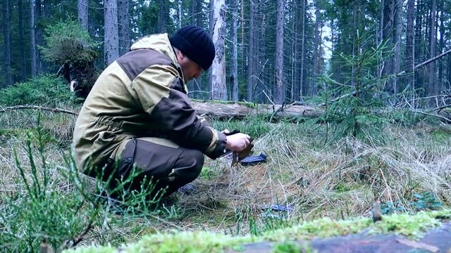 Поход в лес с Печкой-Выживайкой осенью,готовка в лесу. смотреть онлайн