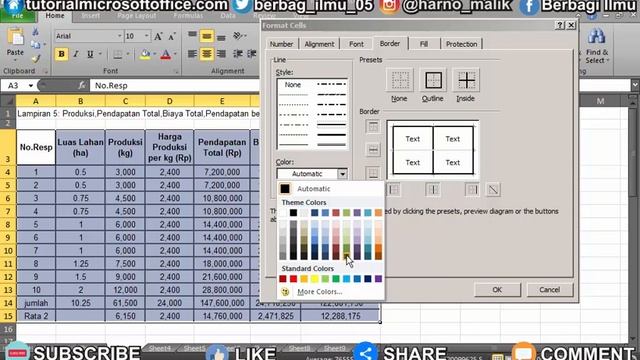 Cara Mewarnai Garis Tabel di Microsoft Excel смотреть онлайн