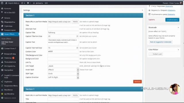 Классные эффекты при наведении для WordPress
