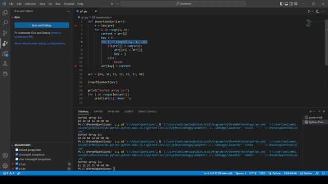 Telugu Python 08.2 Insertion Sort Code смотреть онлайн