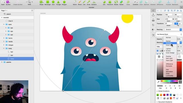 Illustration Challenge 04 - Monster | Sketch App смотреть онлайн