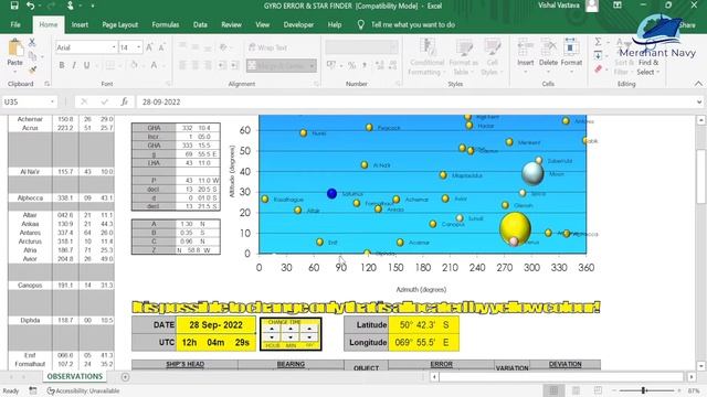 Excel File for Compass Error & Star Position Calculation | Merchant Navy смотреть онлайн