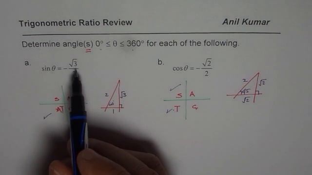 Find Possible Angles Between 0 to 360 degrees for Given Trigonometric Ratio смотреть онлайн