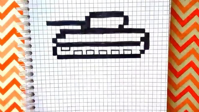 Как нарисовать по клеточкам очень крутой танк. How to draw a very tight tank by cells. PIXEL ART смотреть онлайн