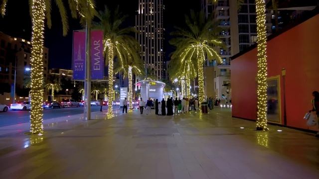 Dubai Downtown, Burj Khalifa, Fountain Show - Night Walking Tour 4K Dubai 2023 ??