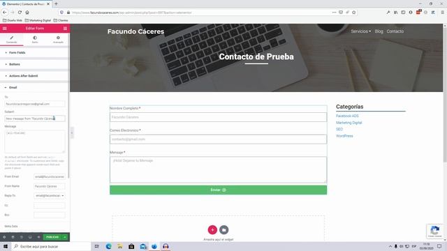 Como hacer un FORMULARIO DE CONTACTO con Elementor PRO смотреть онлайн