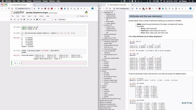 Pandas shape Python tutorial: pandas.Dataframe.shape смотреть онлайн