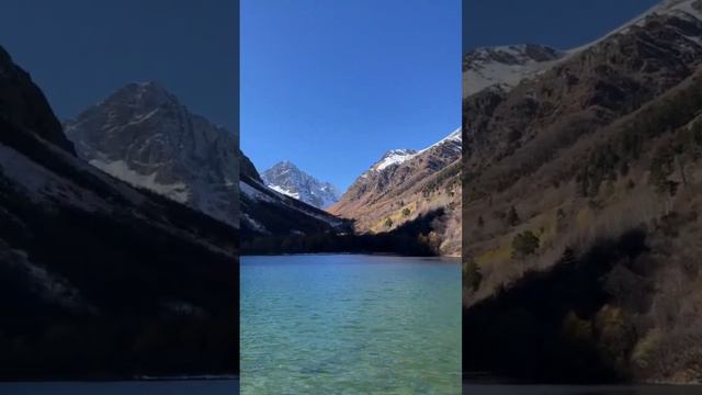 Третье Бадукское озеро и гора Большой Хутый #домбай #теберда #горыкавказа #бадукскиеозера смотреть онлайн