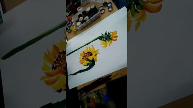 Китайская живопись. Рисуем подсолнух - 2 смотреть онлайн