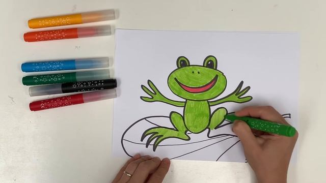 Как нарисовать лягушку. Рисуем лягушку царевну поэтапно. Урок рисования для самых маленьких детей. смотреть онлайн
