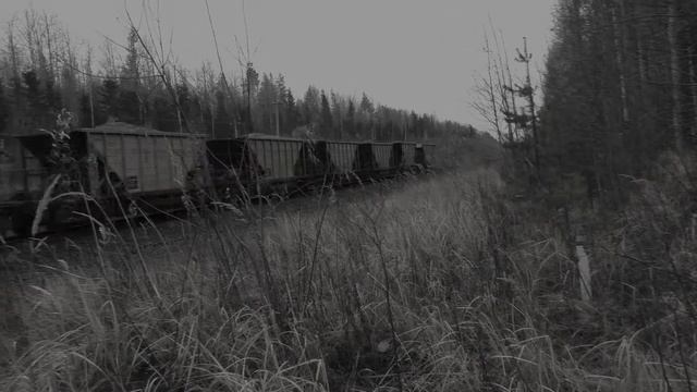 Грузовой состав в чёрно-белом. смотреть онлайн