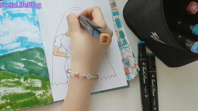 24 часа рисую в скетчбуке! | 24 часа челлендж | SvetaLifeBlog смотреть онлайн