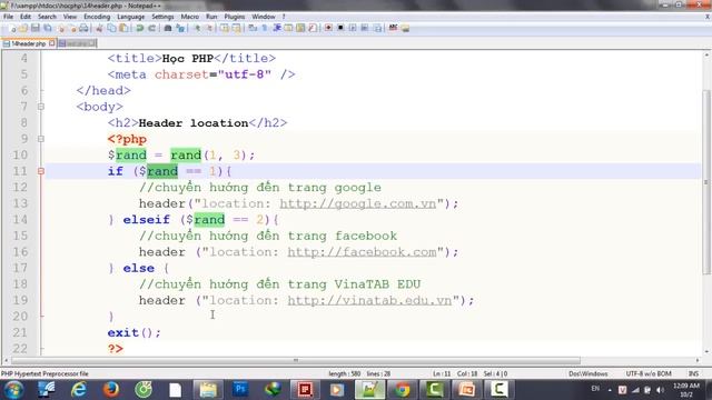 Chuyển hướng header trong PHP смотреть онлайн